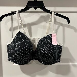 Cacique Polka Dot Black and White Bra